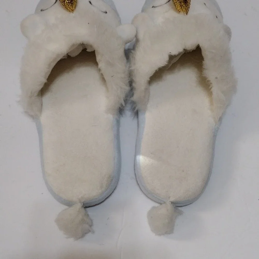 Unicorn Plush Bedroom Slippers Size 6